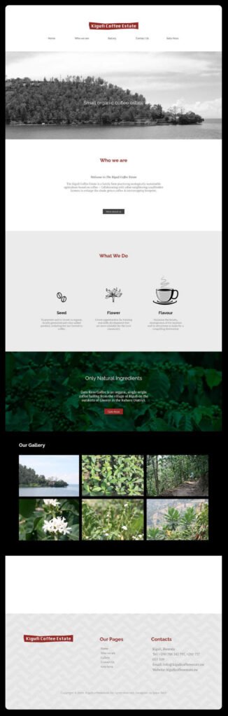 kigufi coffee estate website main page